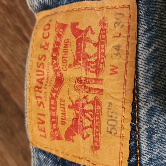 Levi's (505) Regular Fit Men's Jeans Size 34×30 - Picture 3 of 5
